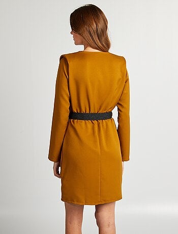 Robe satinée encolure cache-coeur