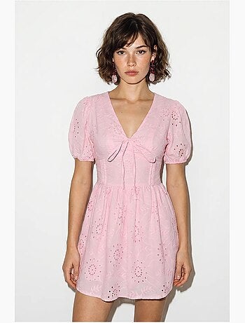 Robe skater courte brodée lucci