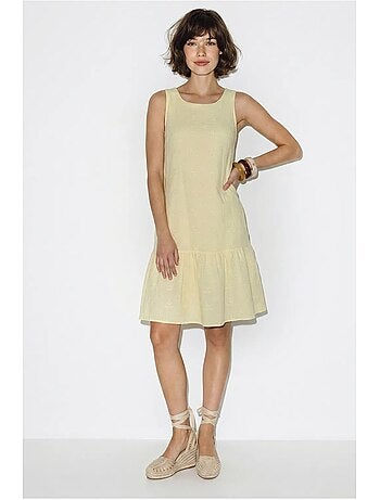Robe smock mini en mousseline de coton brodée lucci