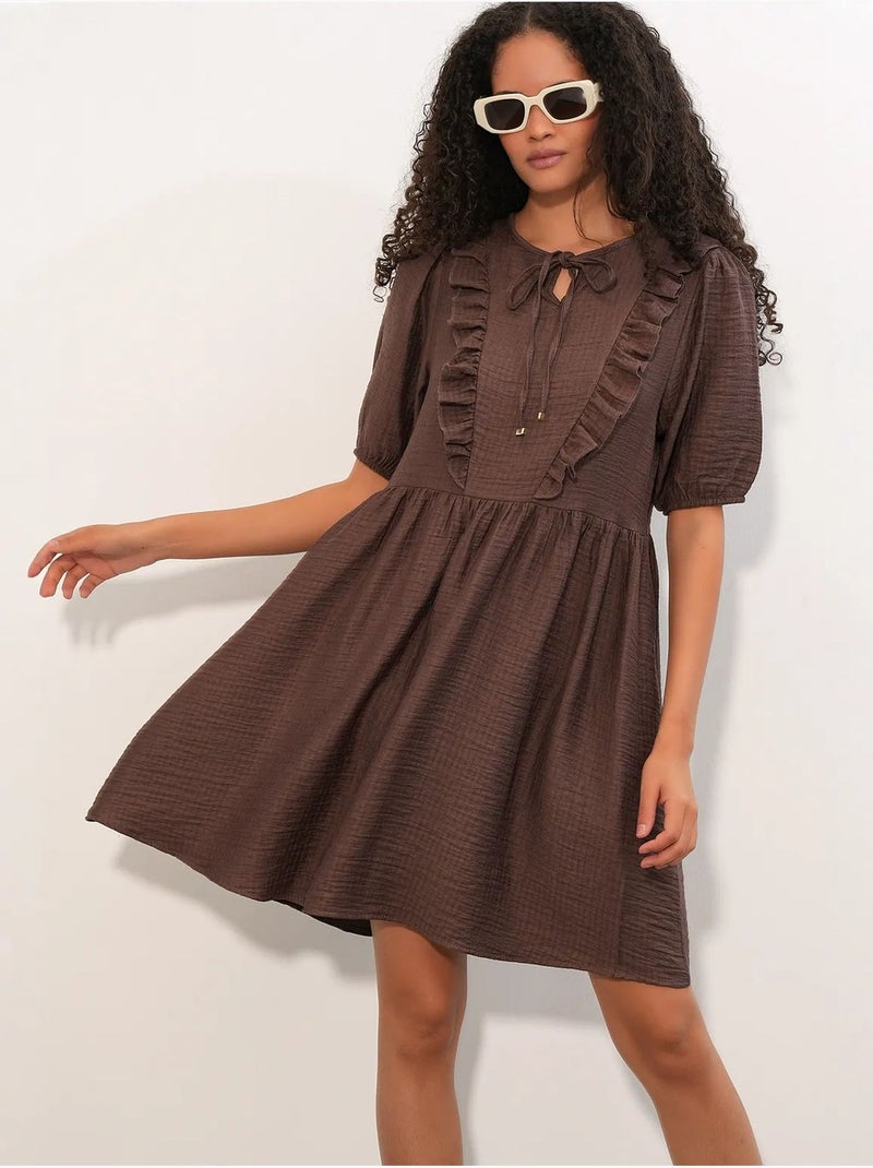 Robe smock mini trapèze femme bdart Marron - Kiabi