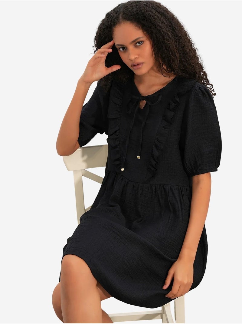 Robe smock mini trapèze femme bdart Noir - Kiabi