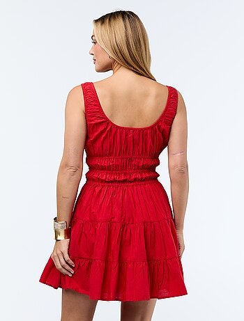 Robe smockée à étages