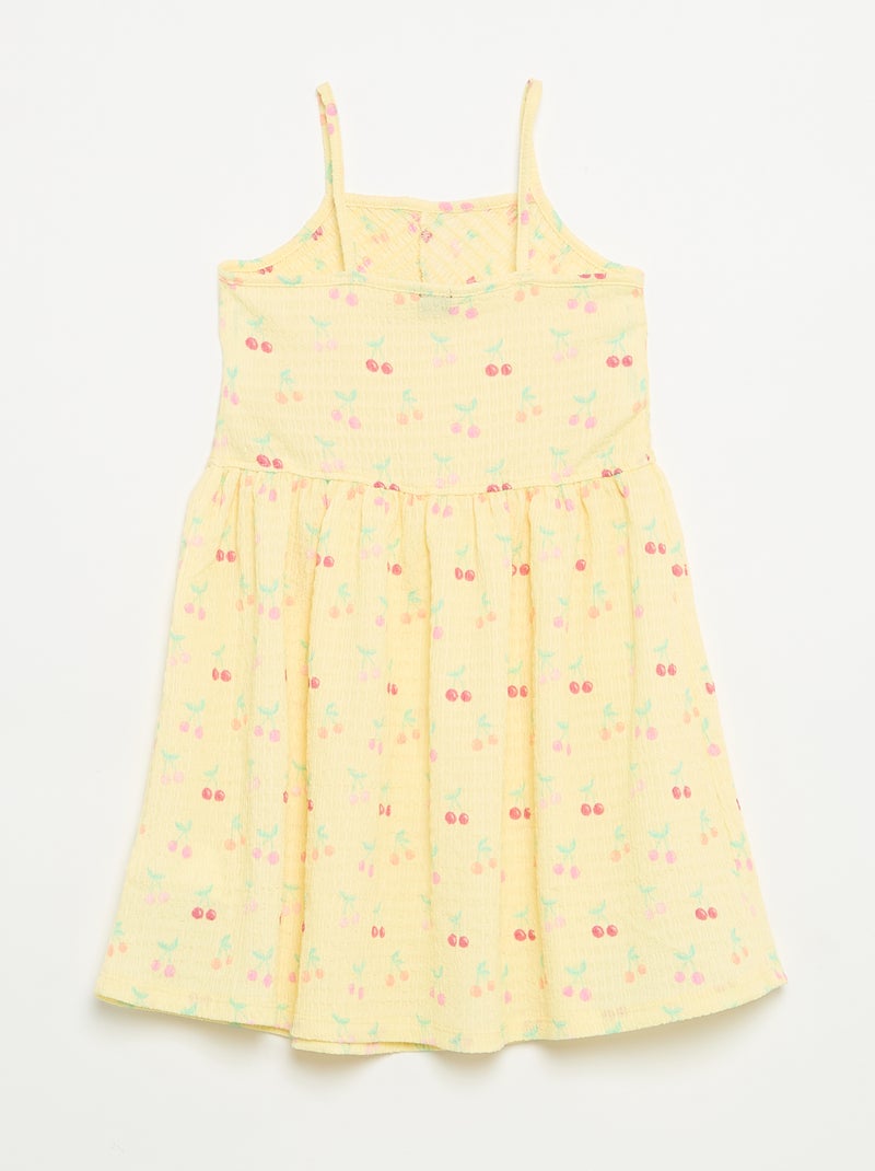 Robe smockée à fines bretelles Jaune - Kiabi