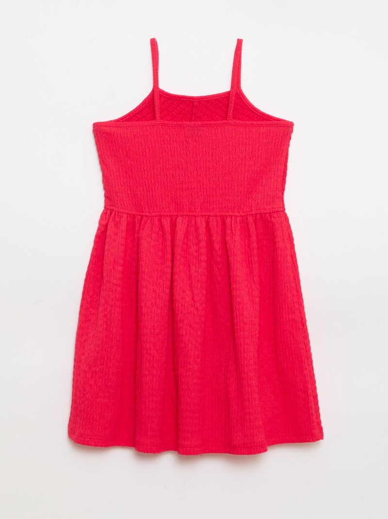 Robe smockée à fines bretelles Rose - Kiabi