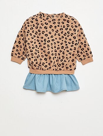 Robe sweat avec effet 2 en 1 à la base