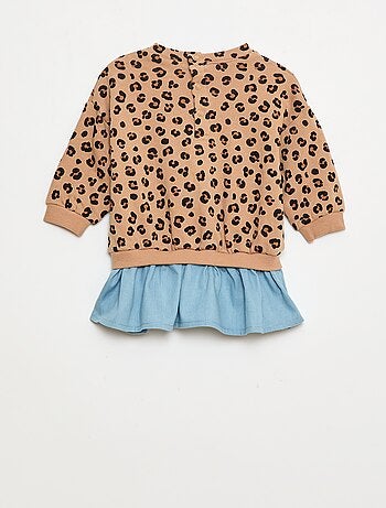 Robe sweat avec effet 2 en 1 à la base