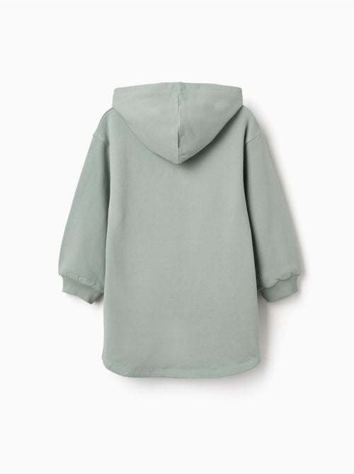 Robe sweat en coton peigné à capuche et imprimé Stitch - Kiabi