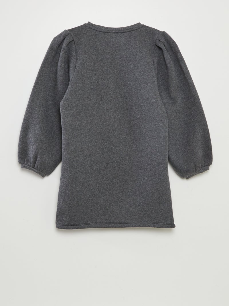 Robe sweat en molleton uni Gris - Kiabi