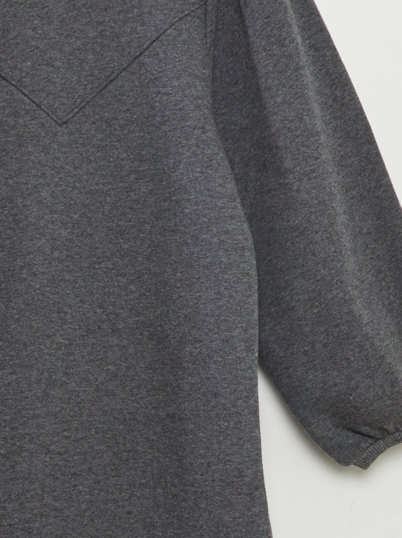 Robe sweat en molleton uni Gris - Kiabi