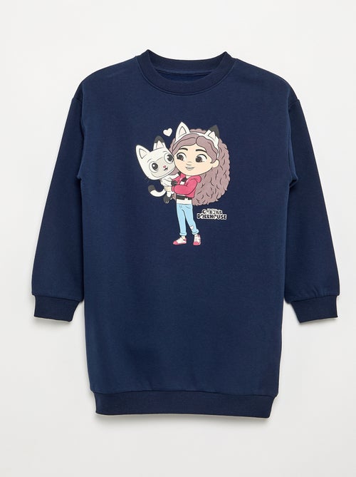 Robe sweat 'Gabby et la maison magique' à manches longues - Kiabi