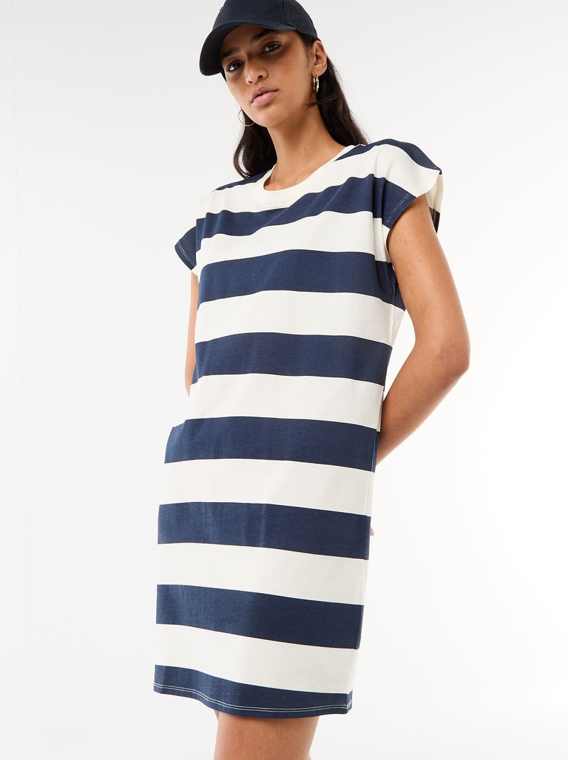 Robe t-shirt à manches courtes Bleu - Kiabi