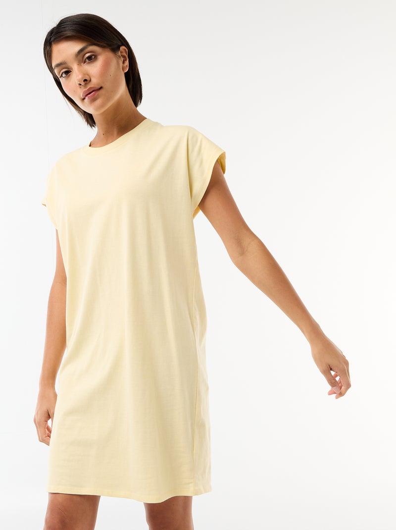 Robe t-shirt à manches courtes Jaune - Kiabi