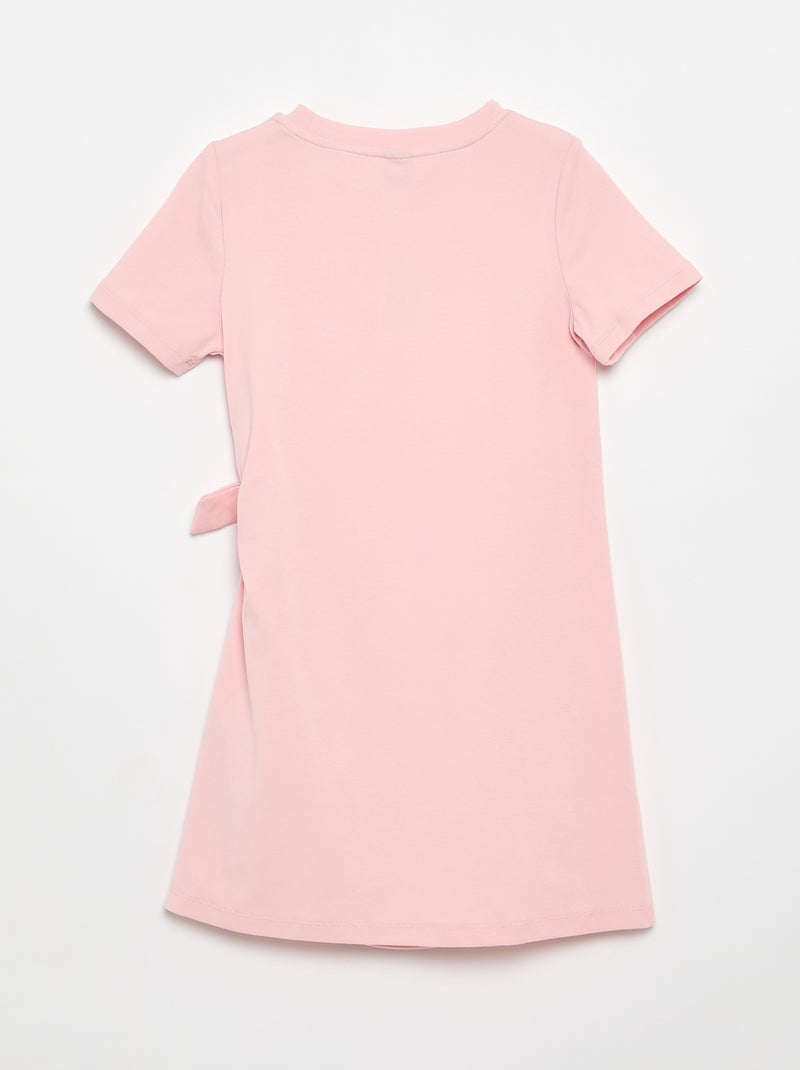 Robe t-shirt avec nœud sur le côté Rose - Kiabi