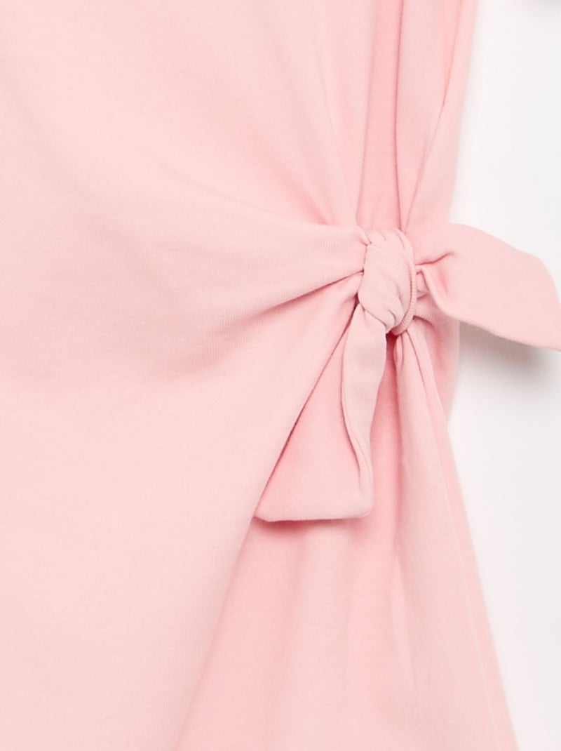 Robe t-shirt avec nœud sur le côté Rose - Kiabi
