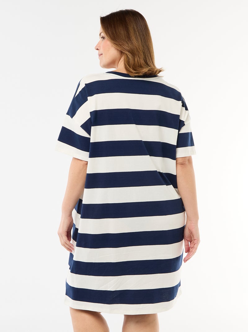 Robe t-shirt courte à manches courtes Bleu - Kiabi