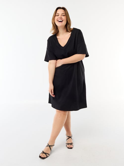 Robe t-shirt courte à manches courtes - Kiabi