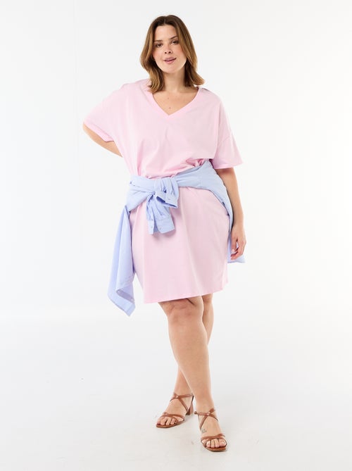 Robe t-shirt courte à manches courtes - Kiabi