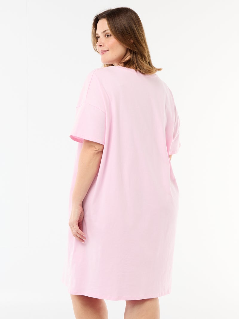 Robe t-shirt courte à manches courtes Rose - Kiabi