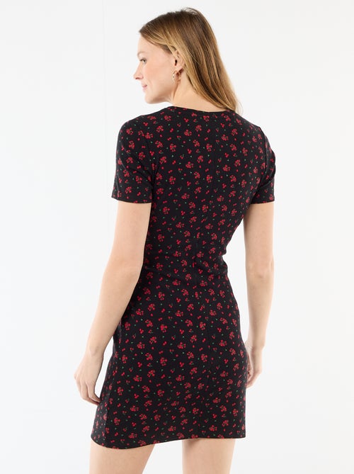 Robe t-shirt courte avec nœud fantaisie - Kiabi