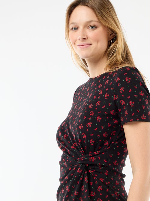 Robe t-shirt courte avec nœud fantaisie - Kiabi