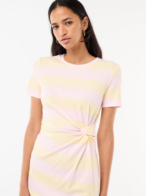 Robe t-shirt courte avec nœud fantaisie - Kiabi
