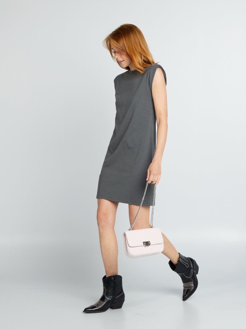 Robe t-shirt courte Gris - Kiabi