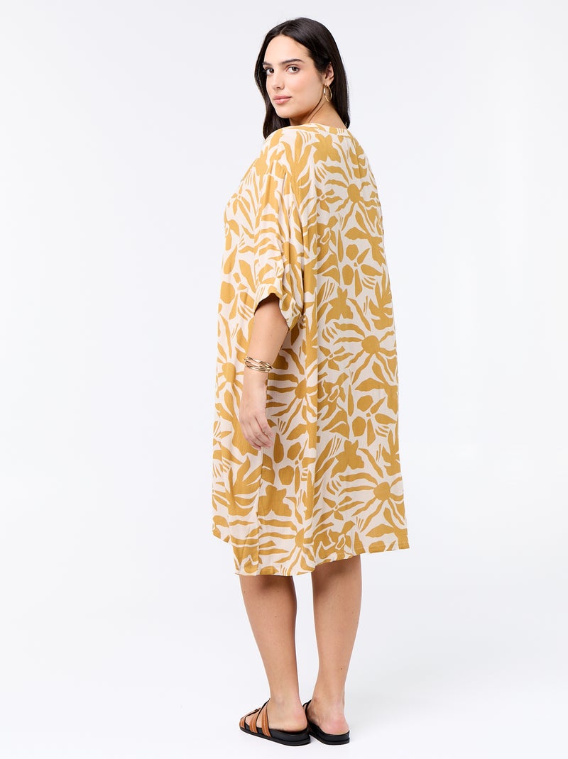 Robe t-shirt courte Jaune - Kiabi