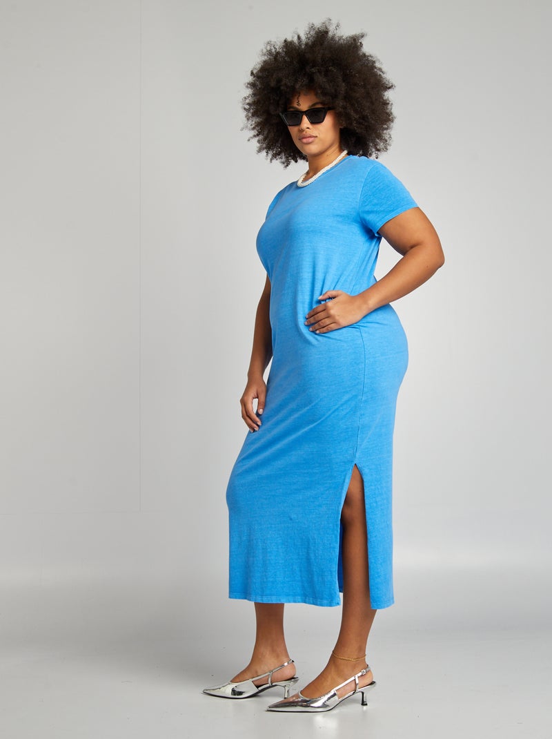 Robe t-shirt effet délavé Bleu - Kiabi