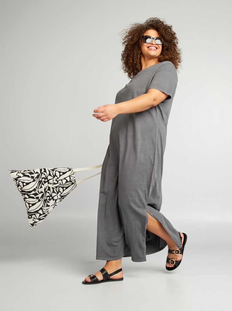 Robe t-shirt effet délavé Gris - Kiabi