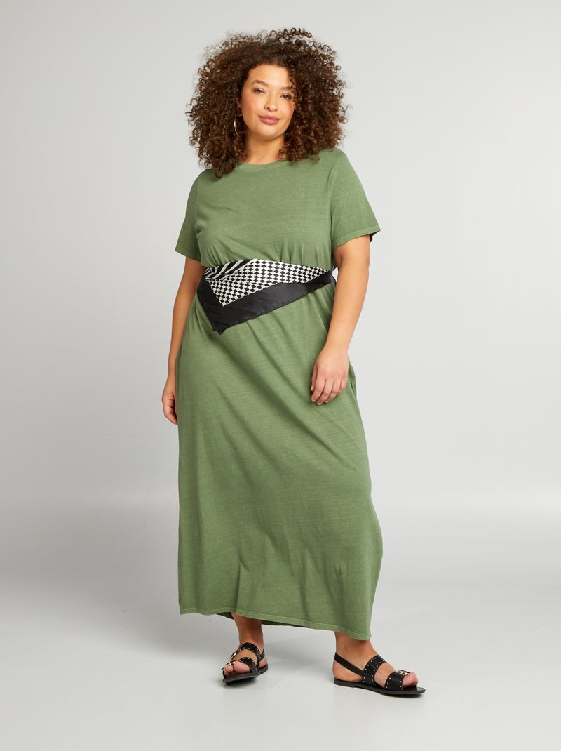 Robe t-shirt effet délavé Vert - Kiabi