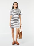 Robe t-shirt en coton BLANC - Kiabi