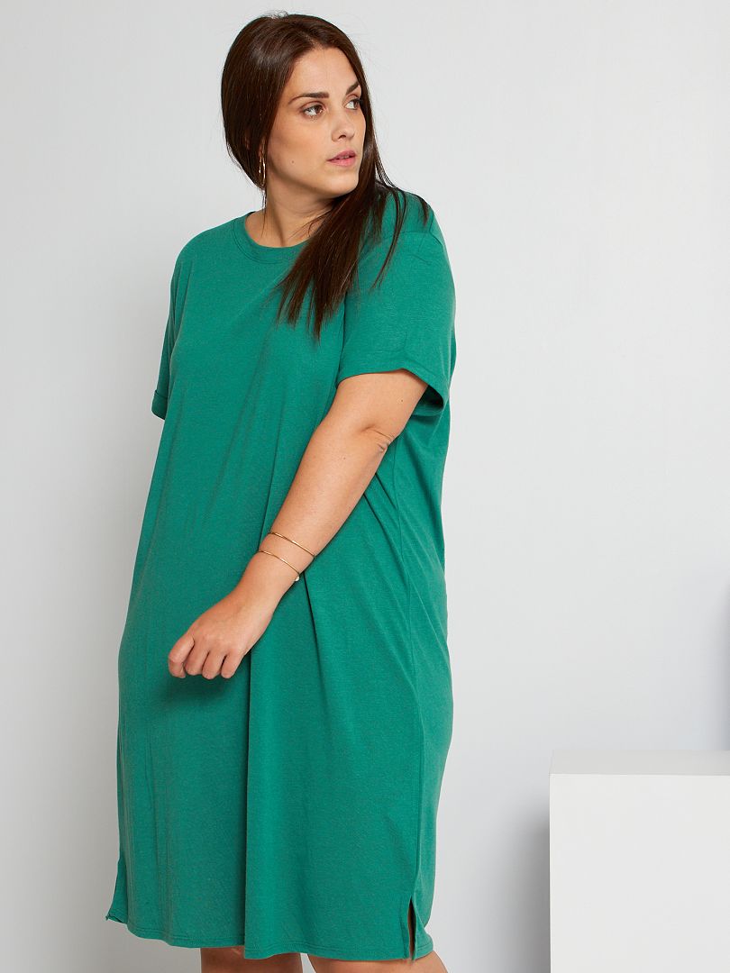 Robe tshirt fluide vert pin Kiabi 12.00€