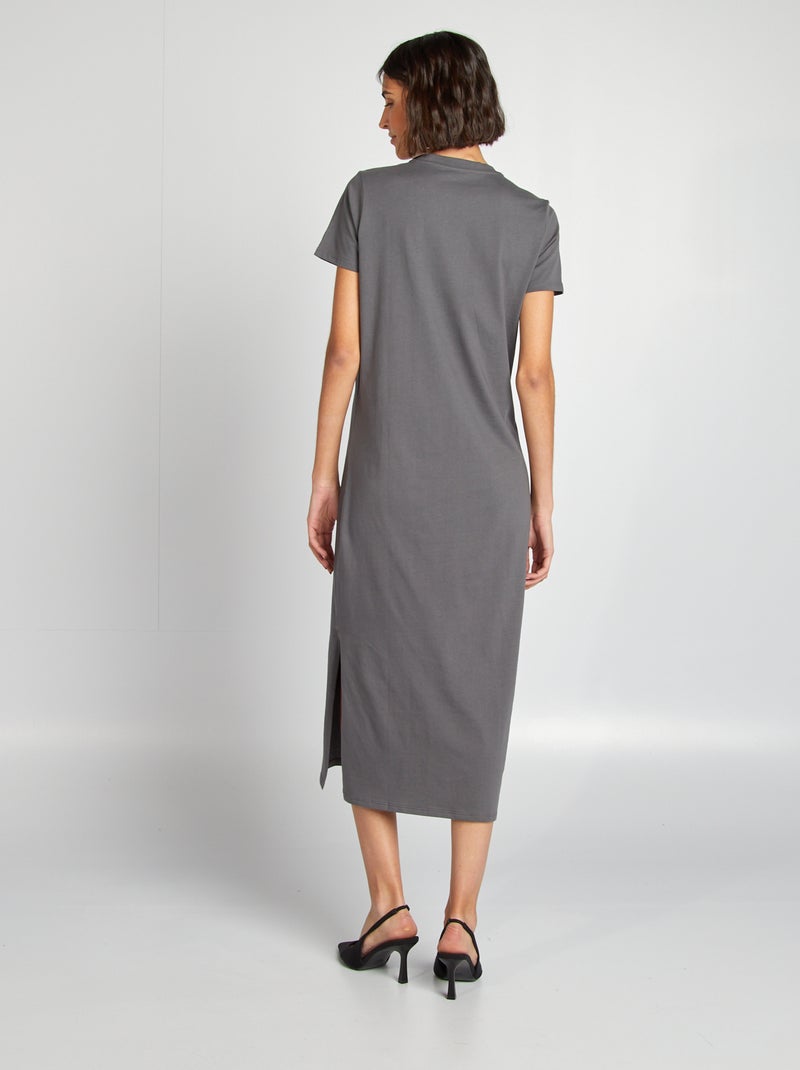 Robe t-shirt longue GRIS - Kiabi
