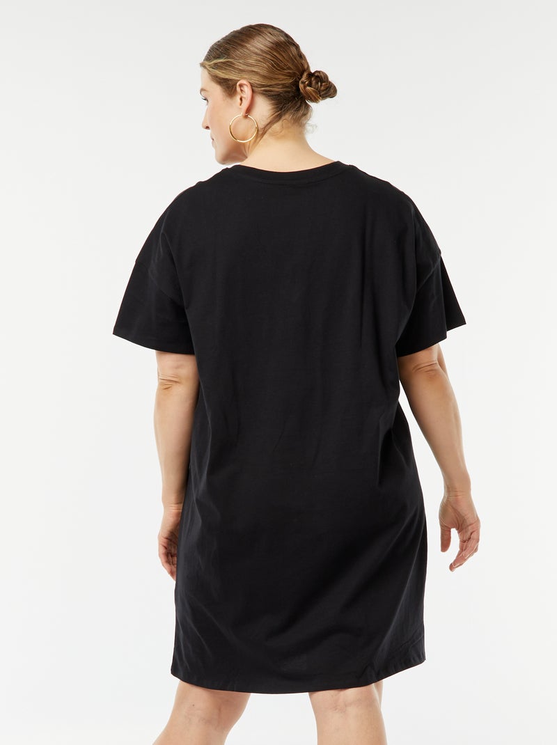 Robe t-shirt longue Noir - Kiabi