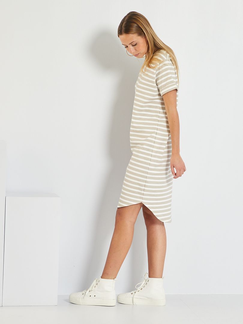 Robe tshirt marinière 'Jacqueline de Yong Beige Kiabi 20.00€