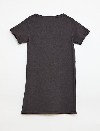 Robe t-shirt mi-longue avec nœud fantaisie devant