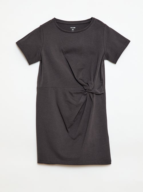 Robe t-shirt mi-longue avec nœud fantaisie devant - Kiabi
