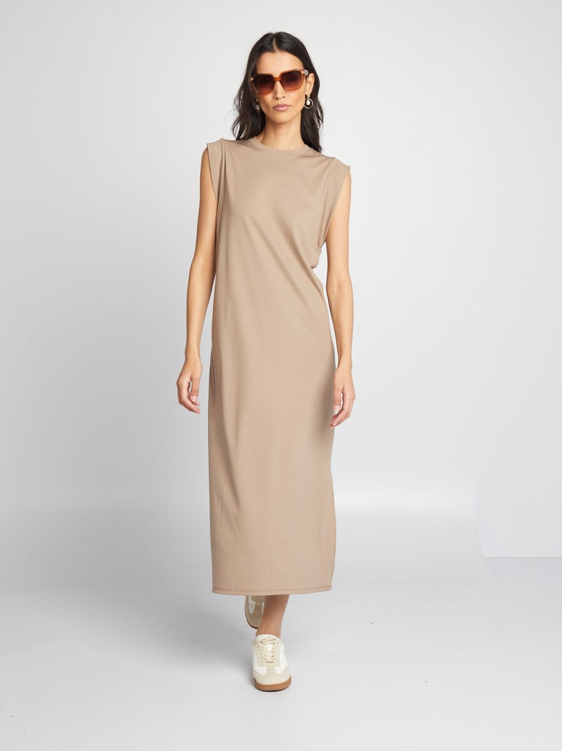 Robe t-shirt midi Taupe - Kiabi