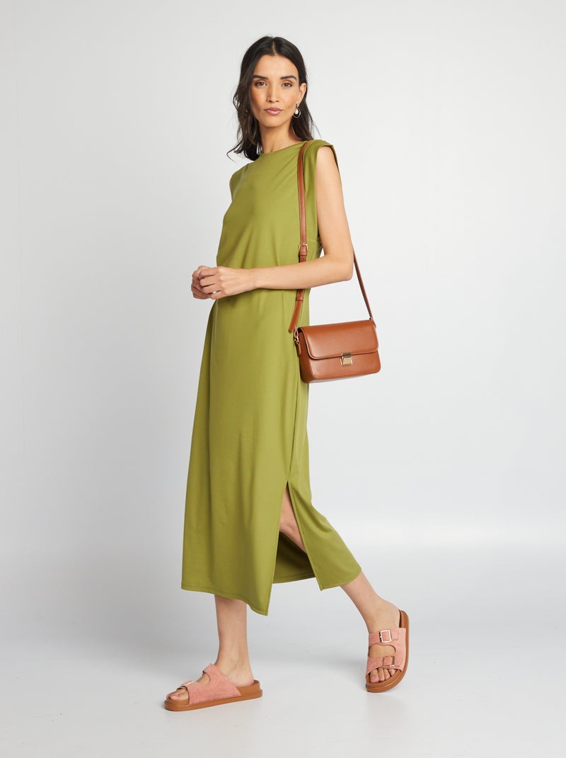 Robe t-shirt midi Vert - Kiabi