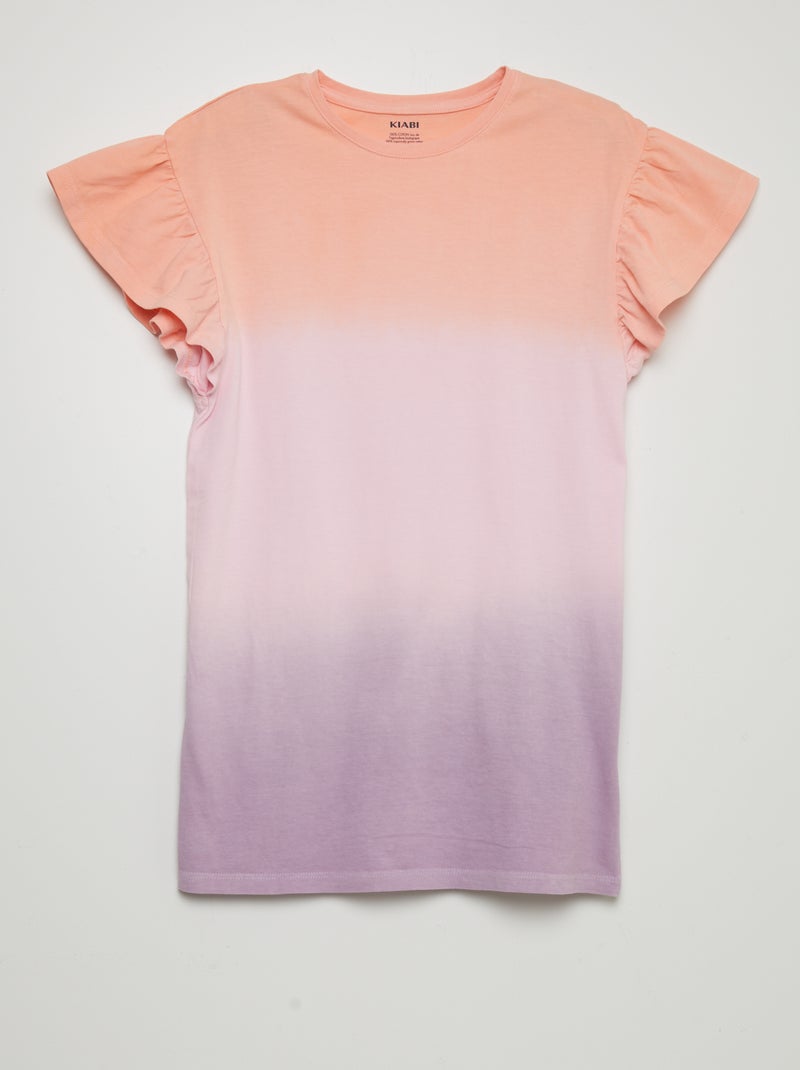 Robe t-shirt 'tye and dye' Orange - Kiabi