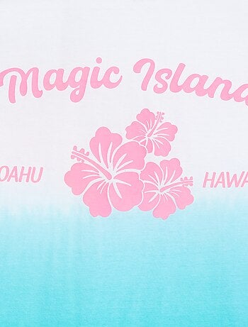 Robe tee-shirt tie and dye avec manches volantées