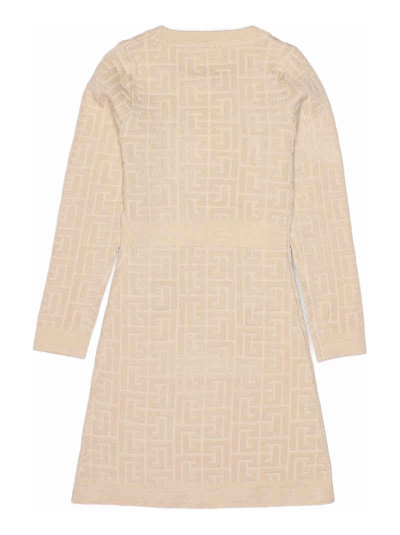 Robe tissu à motif Crème - Kiabi