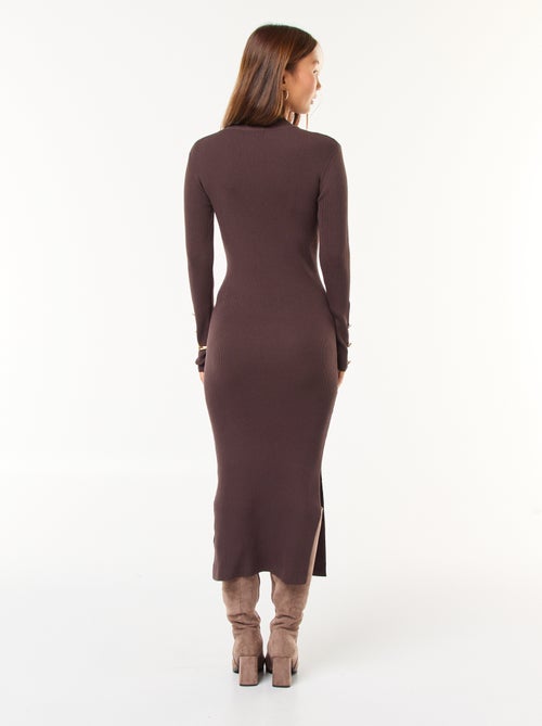 Robe tube côtelée longue - Kiabi