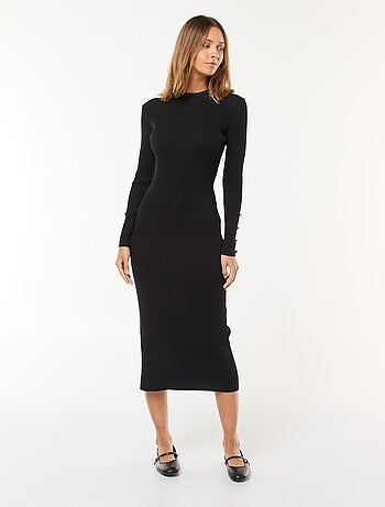 Robe tube côtelée longue