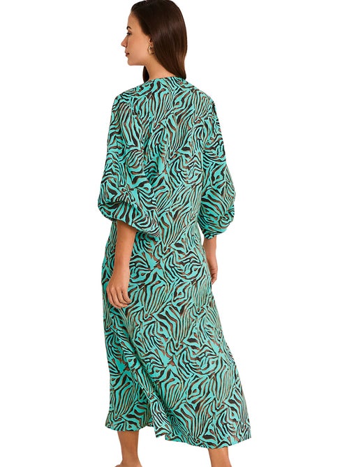 Robe tunique longue de plage manches mi-longues utopia - Kiabi Robe tunique longue de plage manches mi-longues utopia - Kiabi