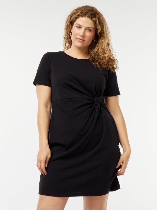 Robe unie drapée coupe courte - Kiabi