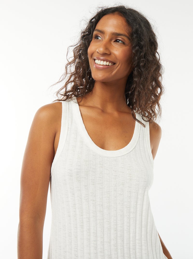 Robe unie sans manches Blanc - Kiabi