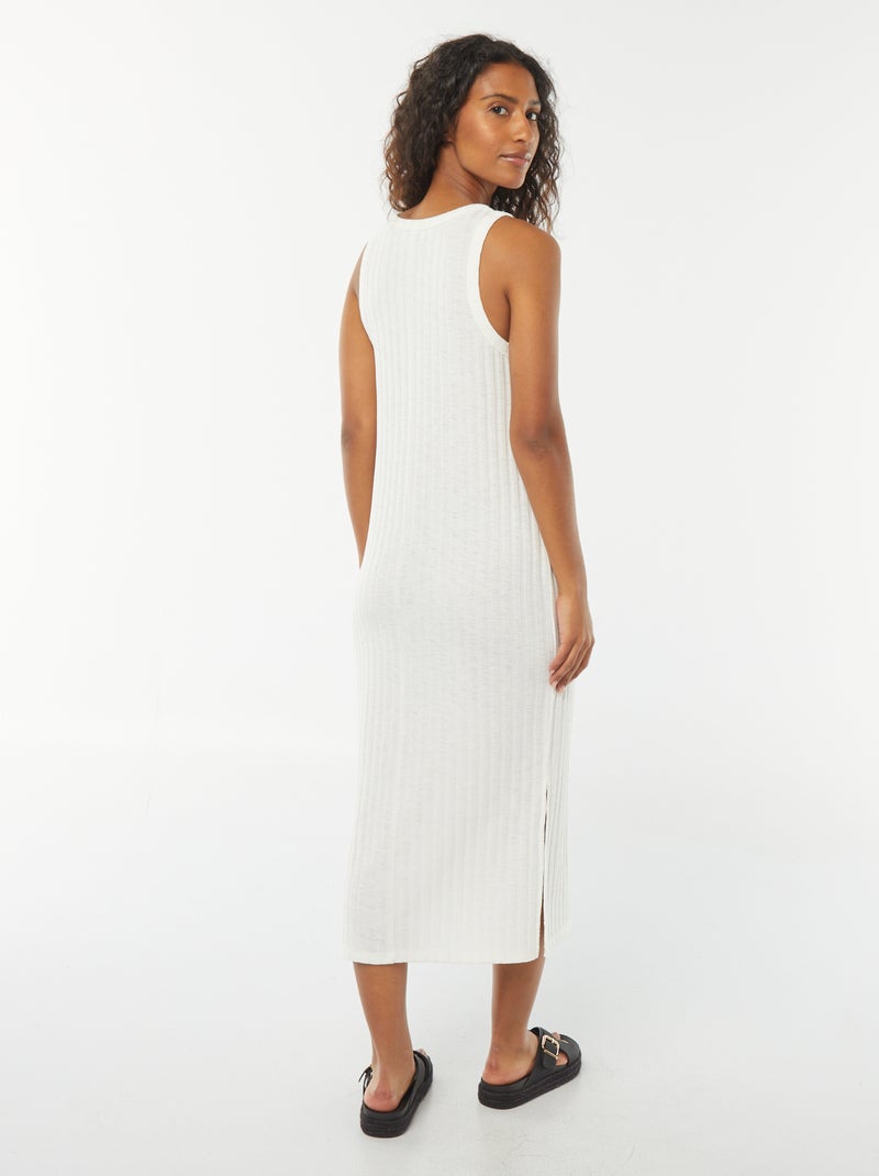 Robe unie sans manches Blanc - Kiabi