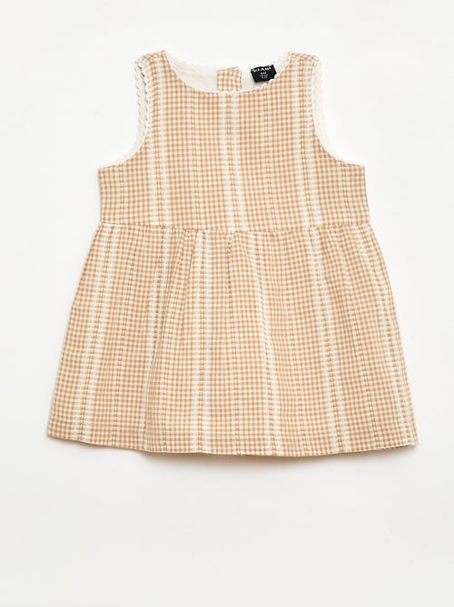 Robe vichy en gaze de coton - Kiabi
