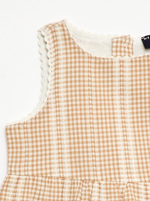 Robe vichy en gaze de coton - Kiabi